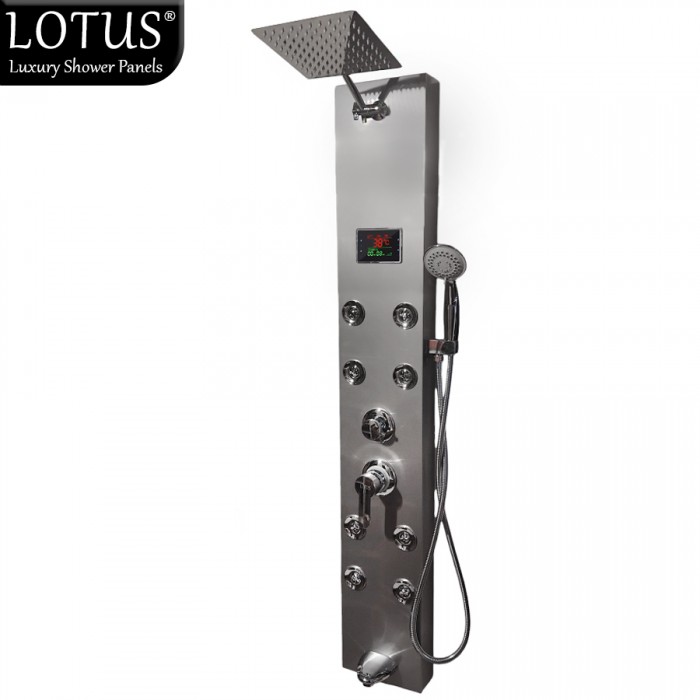 Στήλη Υδρομασάζ LOTUS® με ανακλινόμενο Κώδωνα & Βρύση Ντους INOX 304 11 ΕΞΟΔΩΝ | Versa 800CR | ΔΩΡΕΑΝ ΑΠΟΣΤΟΛΗ ΕΝΤΟΣ ΜΕΓΑΛΩΝ ΠΟΛΕΩΝ